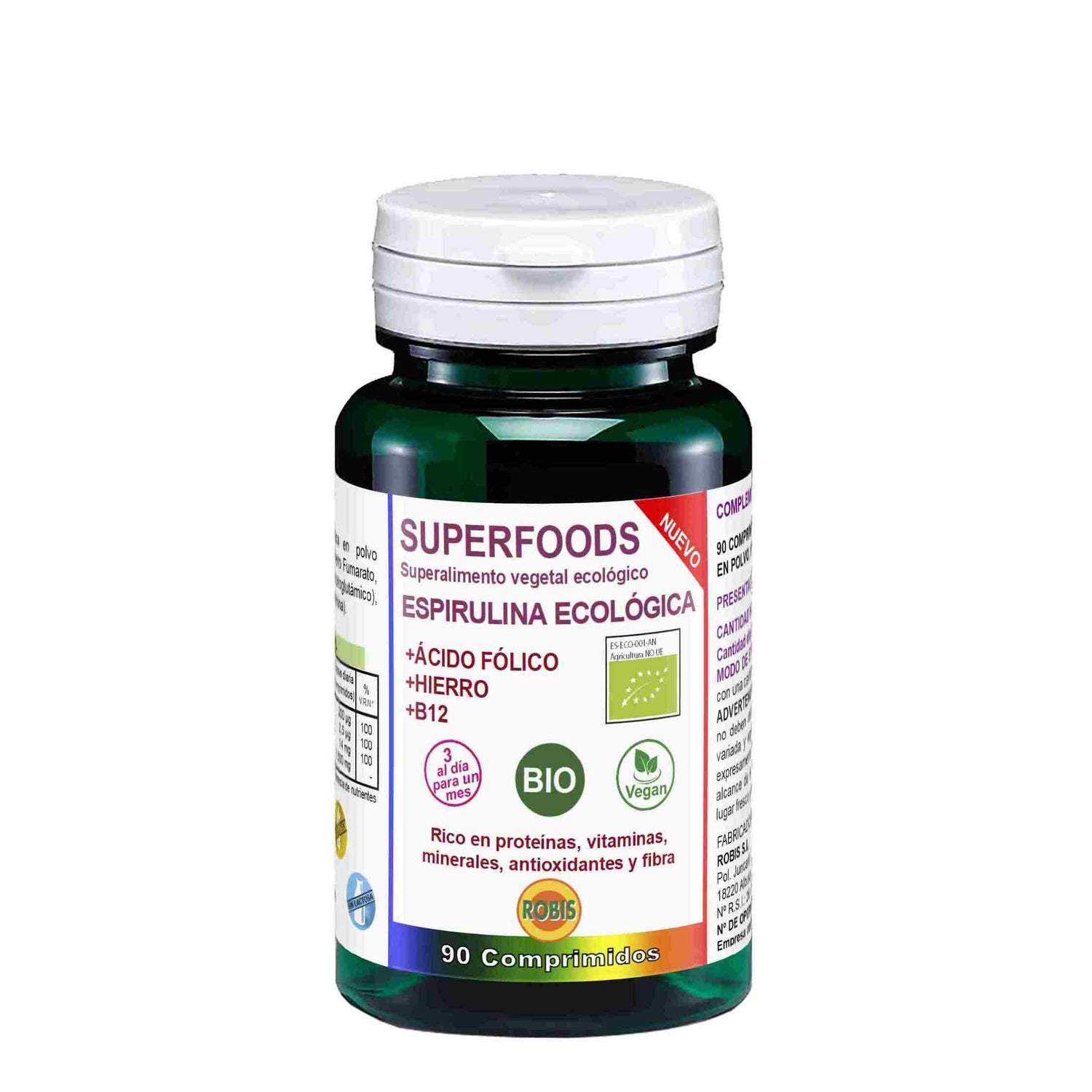 Robis Espirulina Eco + Acido Folico + Hierro + B12 PromoFarma