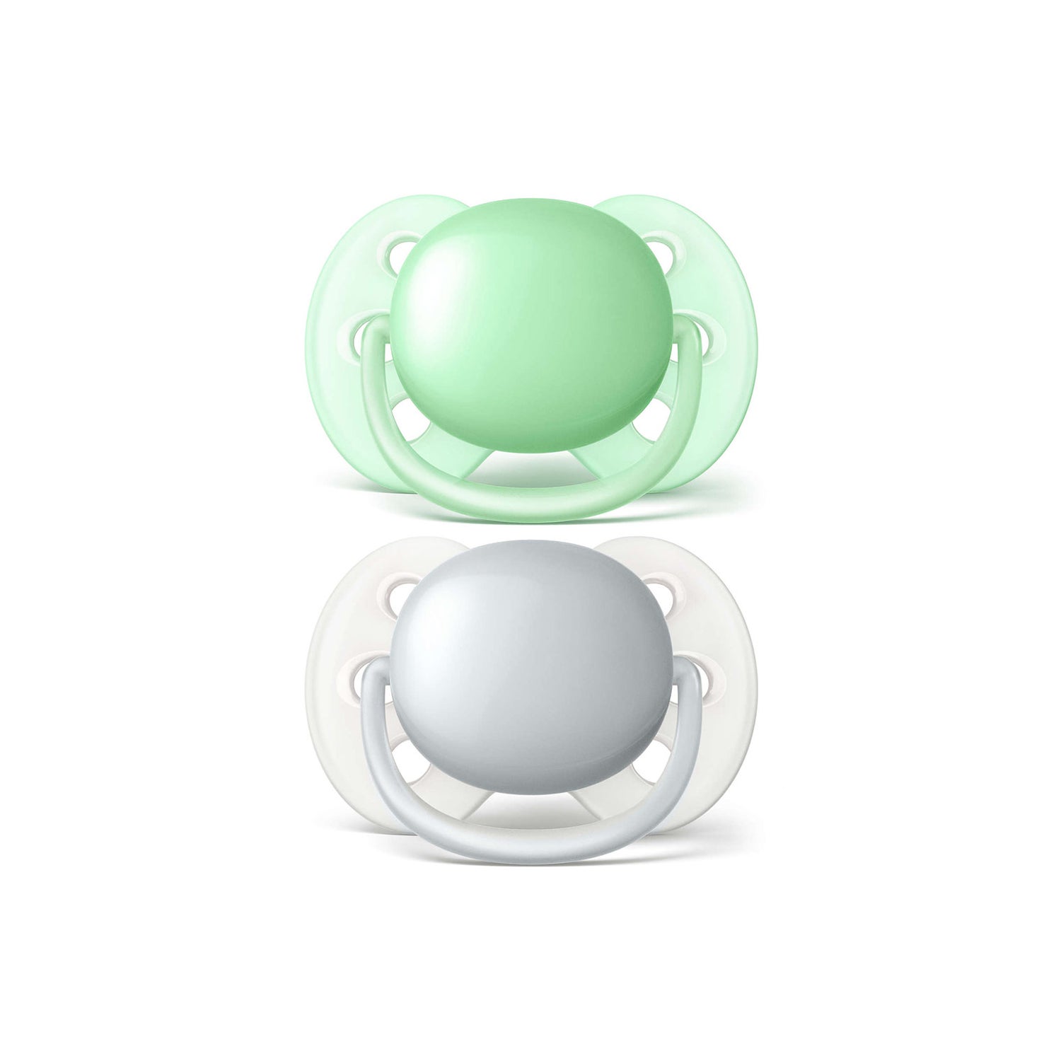 Avent Pack Chupetes Ultra Soft 6-18m Verde y Gris 2uds