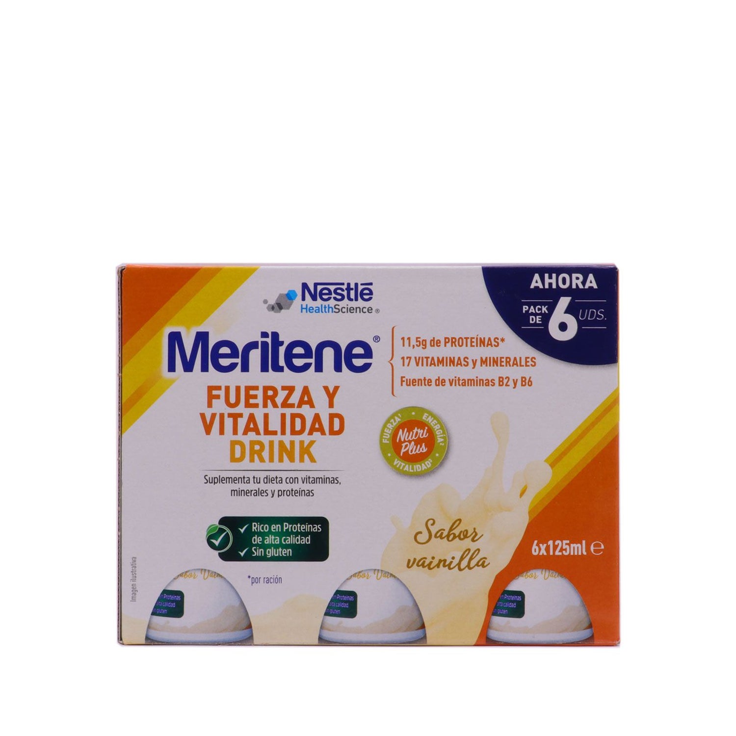 Nestlé Meritene® Fuerza Y Vitalidad Drink Sabor Vainilla 6x125ml