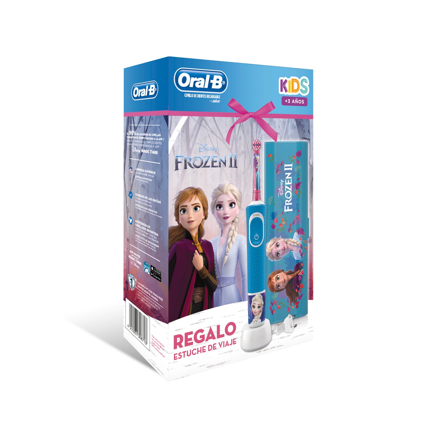 Oral B Cepillo Dental Electrico Recargable Infantil Kids Frozen Ii Con  Estuche De Viaje
